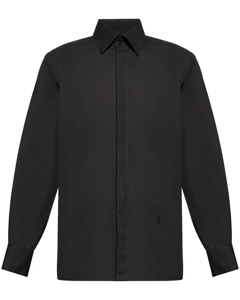 Saint Laurent Popeline-Hemd - Schwarz Schwarz