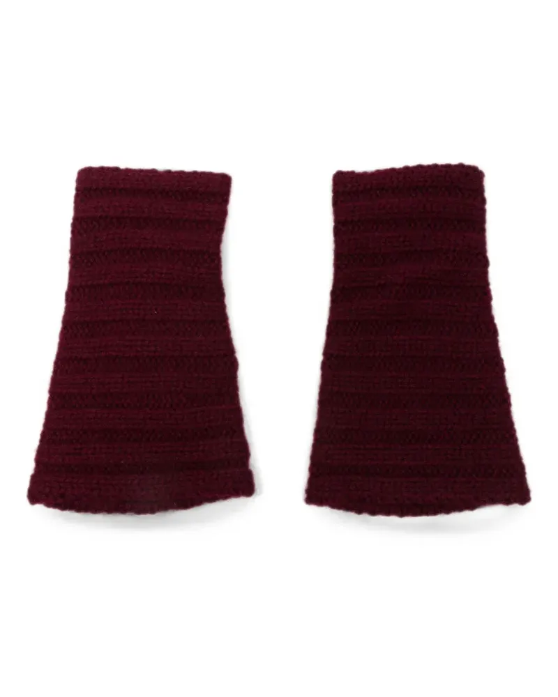 Lisa Yang ribbed-knit fingerless gloves - Rot Rot