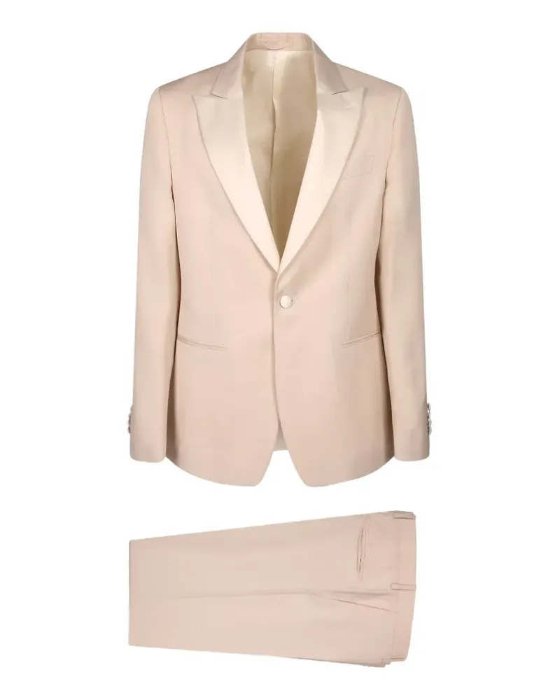 LARDINI satin-lapel single-breasted suit - Nude Nude