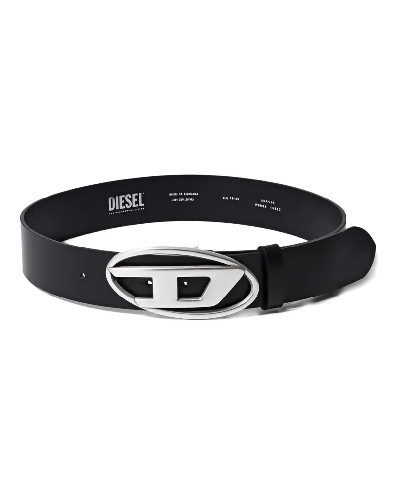Diesel Ledergürtel mit Logo-Schnalle - Schwarz Schwarz