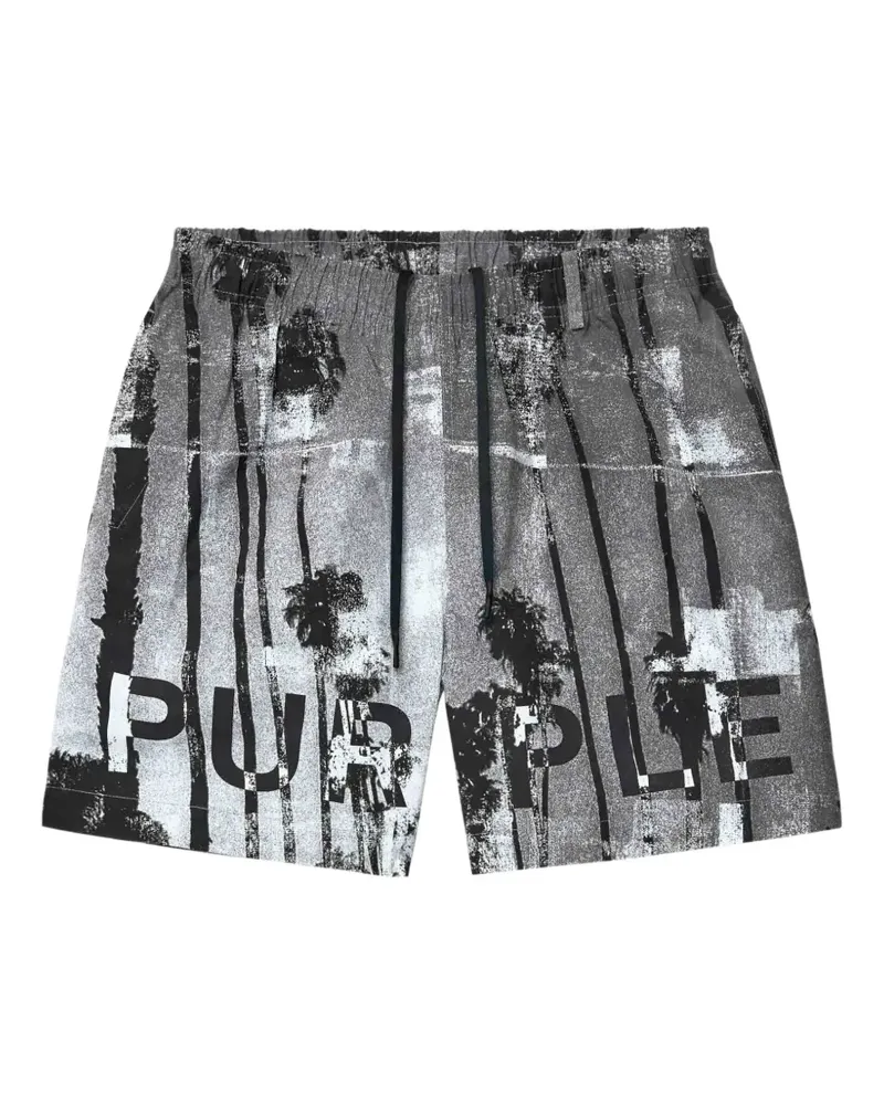PURPLE BRAND Badeshorts mit Print - Grau Grau