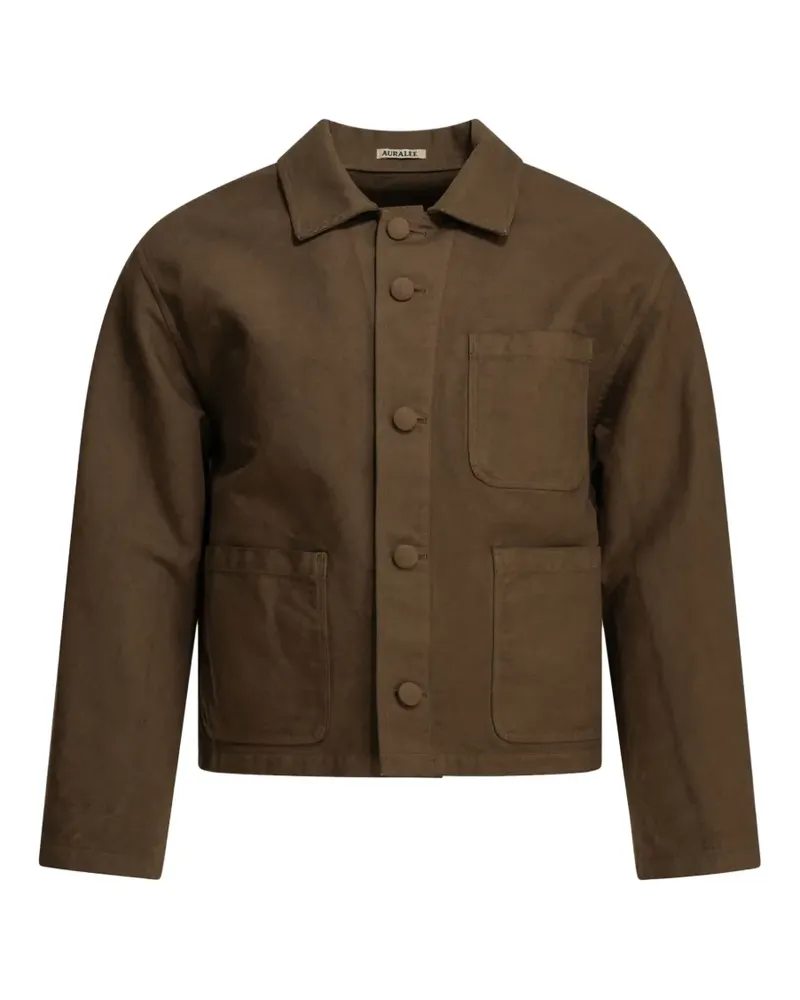 AURALEE patch-pocket button-up coat - Braun Braun