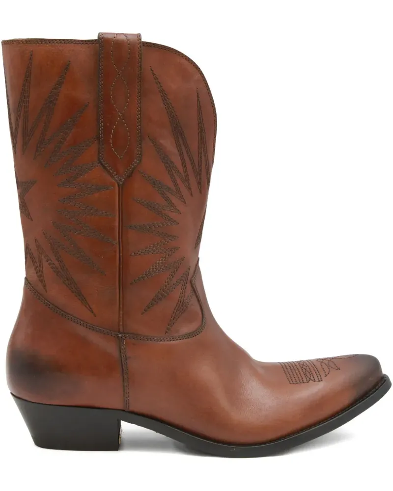 Golden Goose Stiefel mit Sternstickerei - Braun Braun