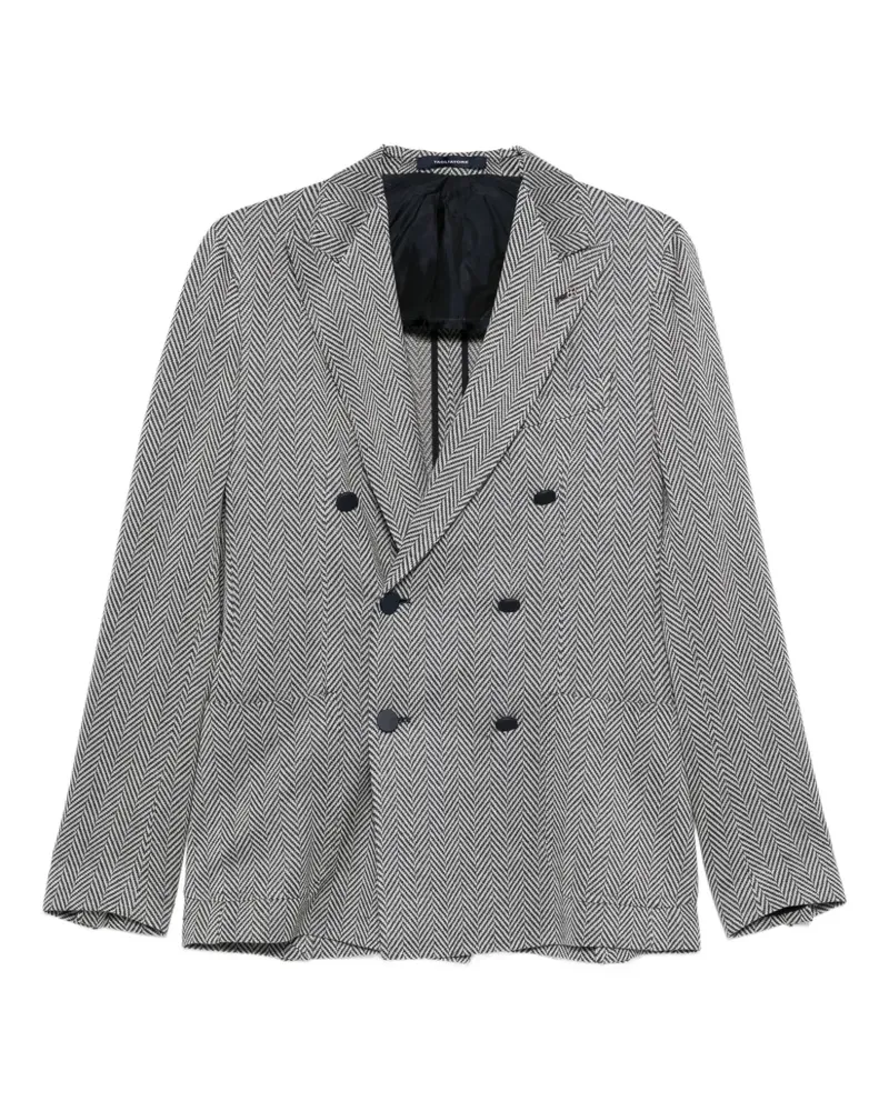 Tagliatore Sakko mit Fischgrätenmuster - Blau Blau