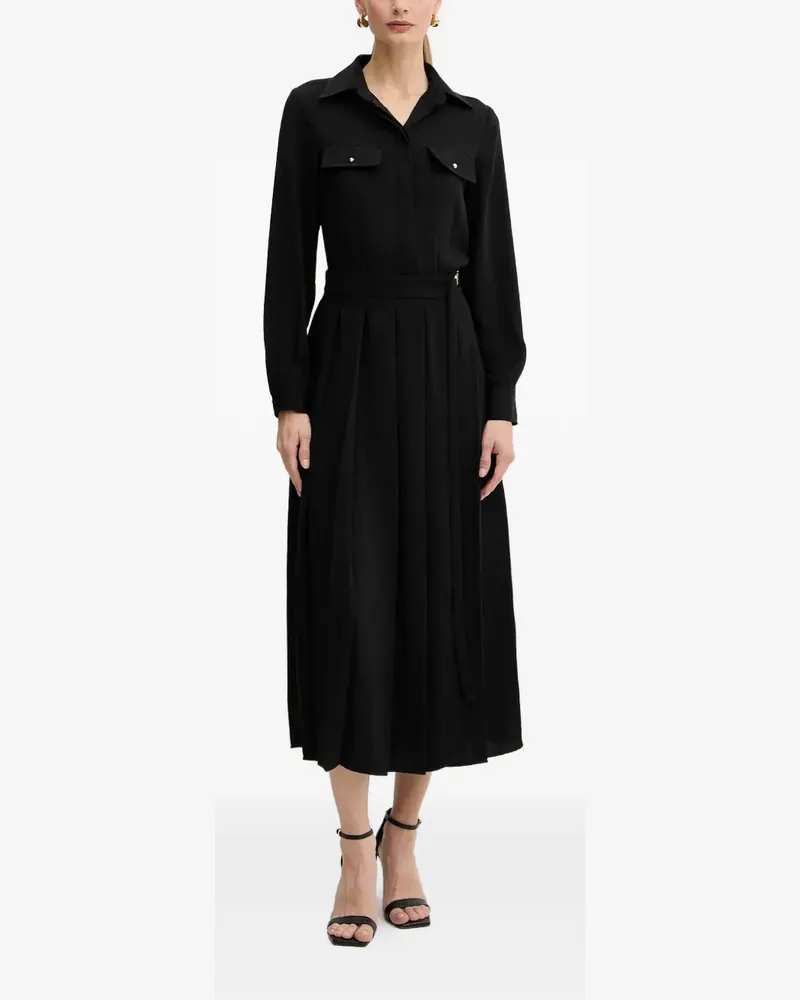 Liu Jo pleated shirt midi dress - Schwarz Schwarz