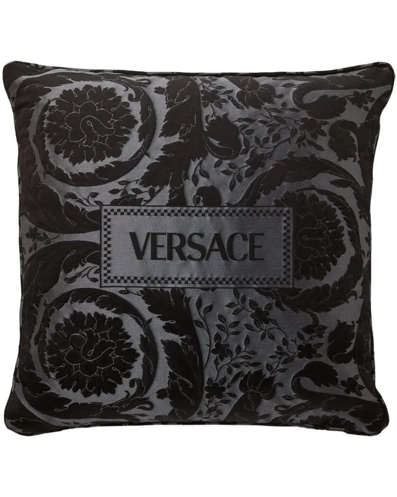 Versace Barocco Kissen aus Seiden-Leinengemisch - Schwarz Schwarz