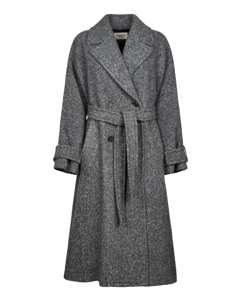 Max Mara Mantel mit Zickzackmuster - Grau Grau