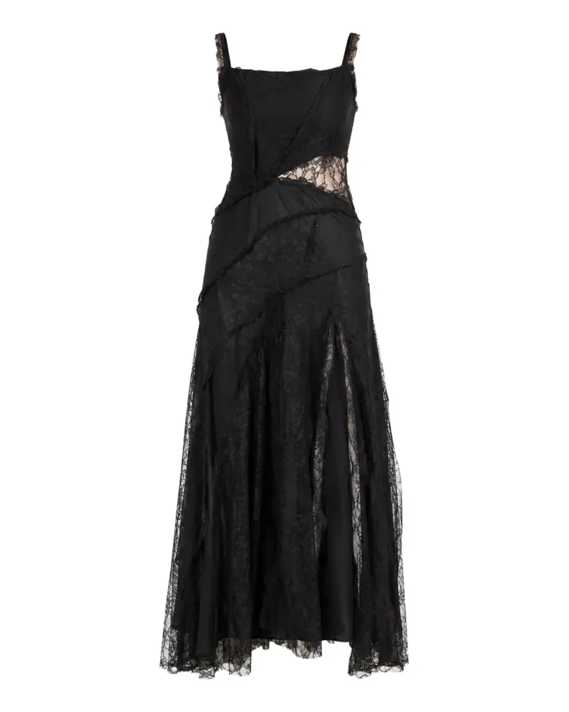 Blumarine lace patchwork maxi dress - Schwarz Schwarz