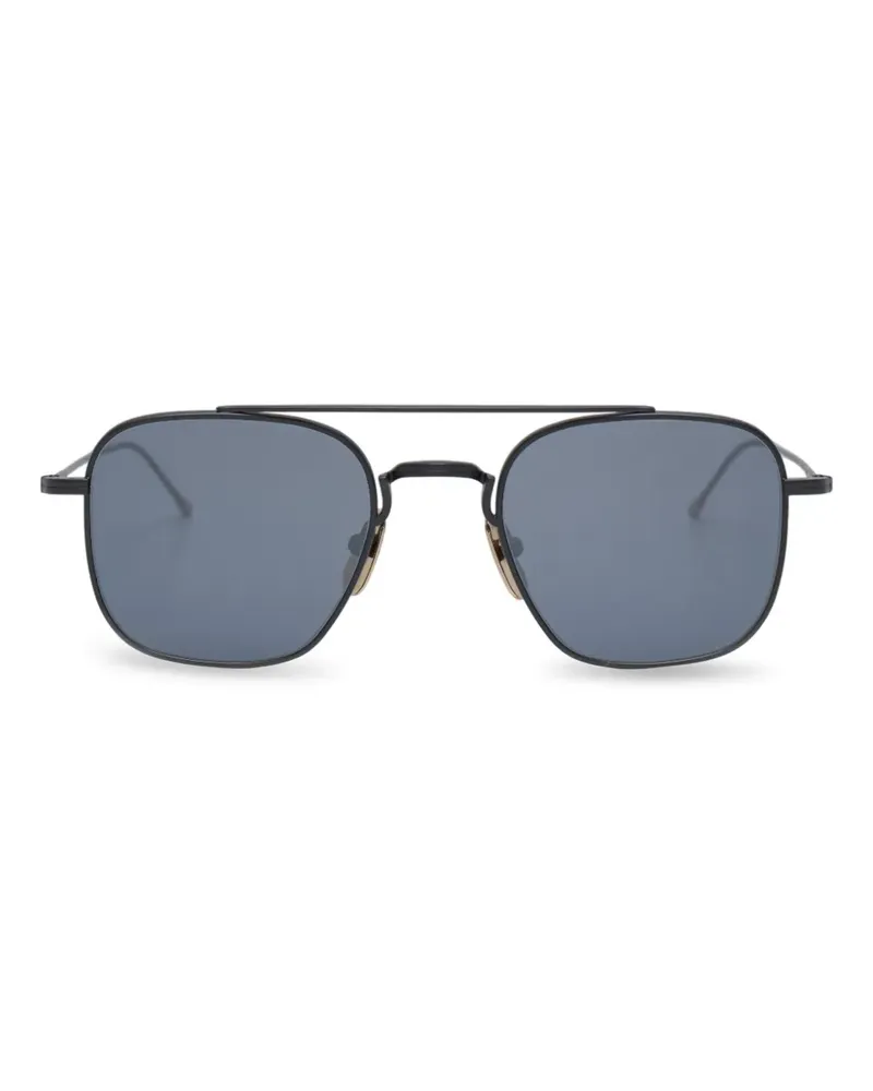Thom Browne squared-frame titanium sunglasses - Schwarz Schwarz