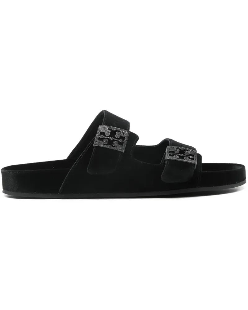 Tory Burch pave flat slide sandals - Schwarz Schwarz