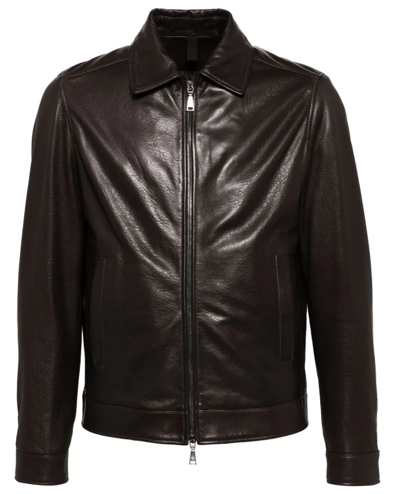Tagliatore Lederjacke mit Reißverschluss - Braun Braun