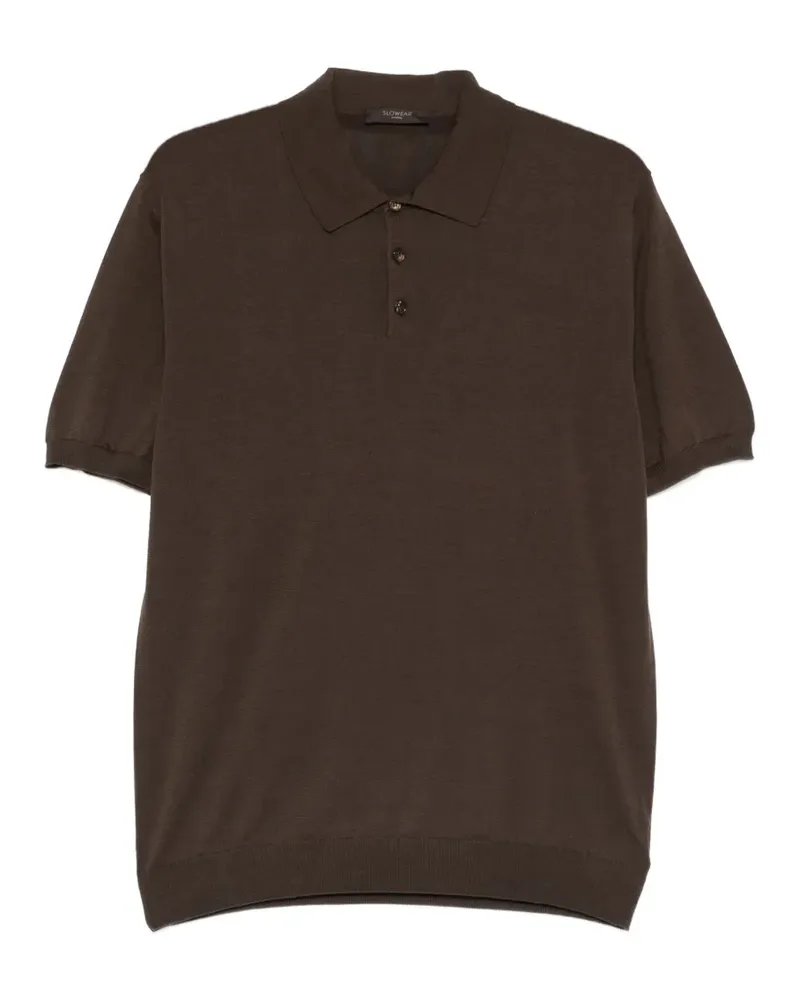 Zanone Poloshirt mit Knopfleiste - Braun Braun