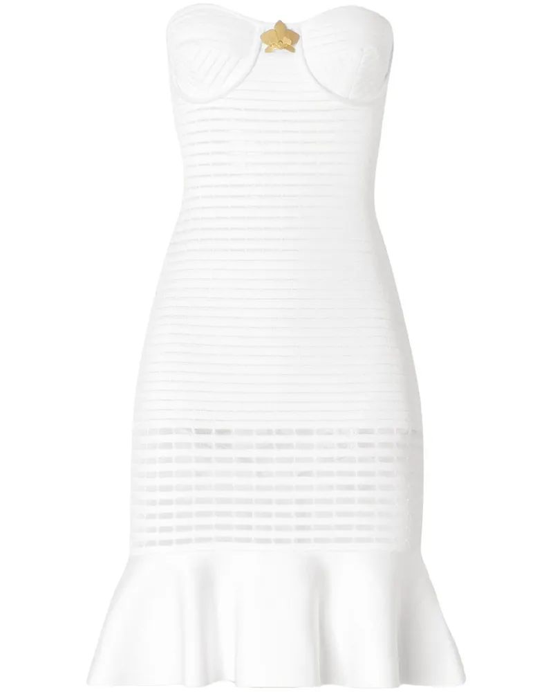 Genny Gestreiftes Minikleid - Weiß Weiß