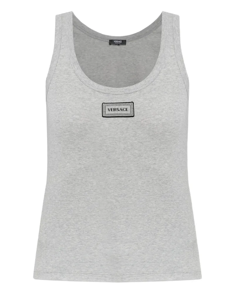 Versace label T-shirt - Grau Grau