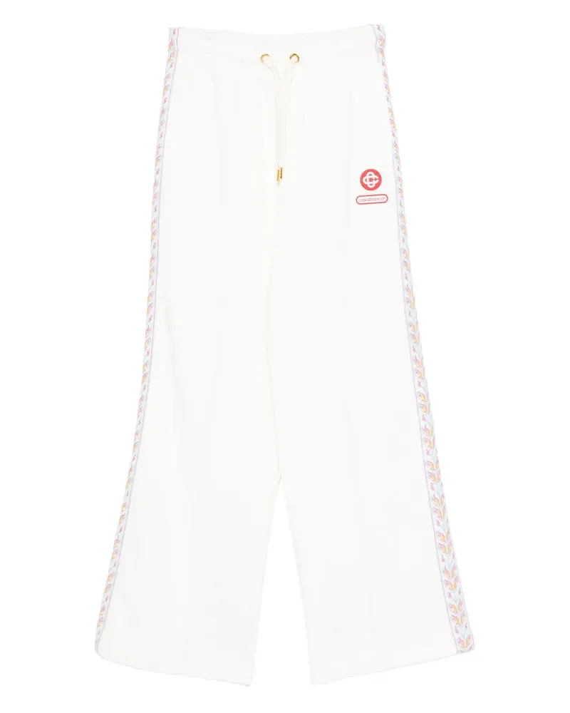 Casablanca Paris floral-stripe track pants - Weiß Weiß