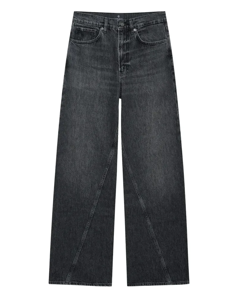Anine Bing Jeans mit Kontrasteinsätzen - Schwarz Schwarz