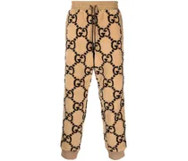 Jogginghose aus Faux Fur mit GG - Nude