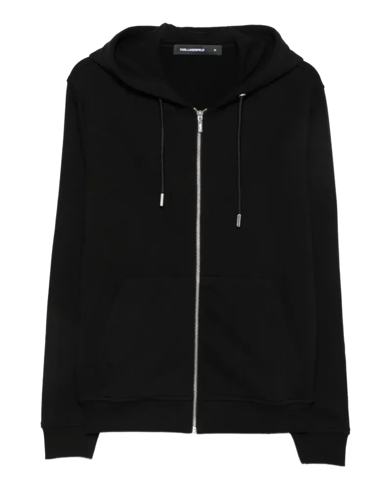 Karl Lagerfeld zip-up drawstring hoodie - Schwarz Schwarz