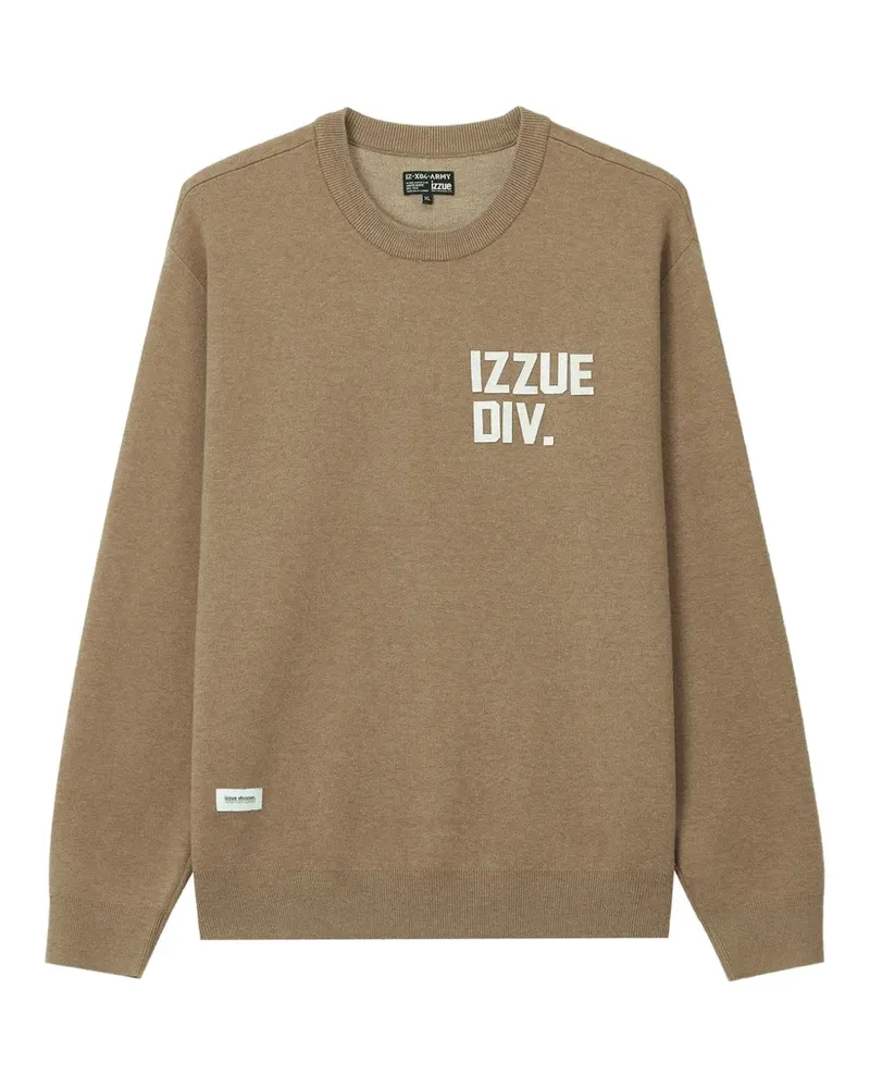 Izzue logo-print crew-neck sweatshirt - Braun Braun