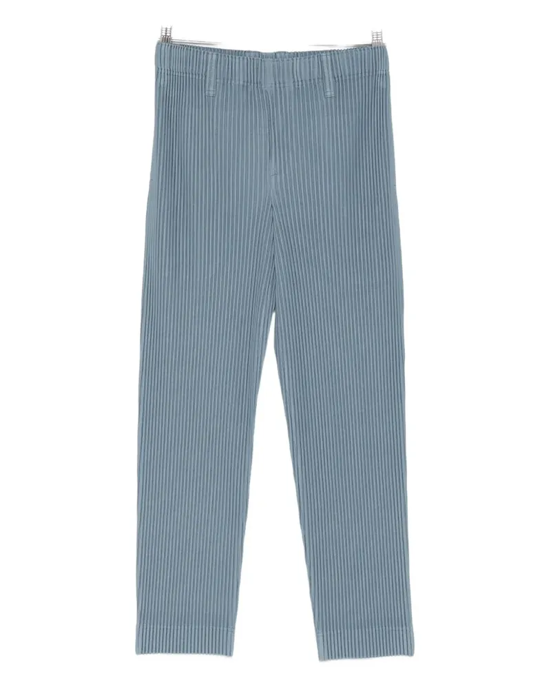 Issey Miyake plissé-effect straight-leg trousers - Blau Blau