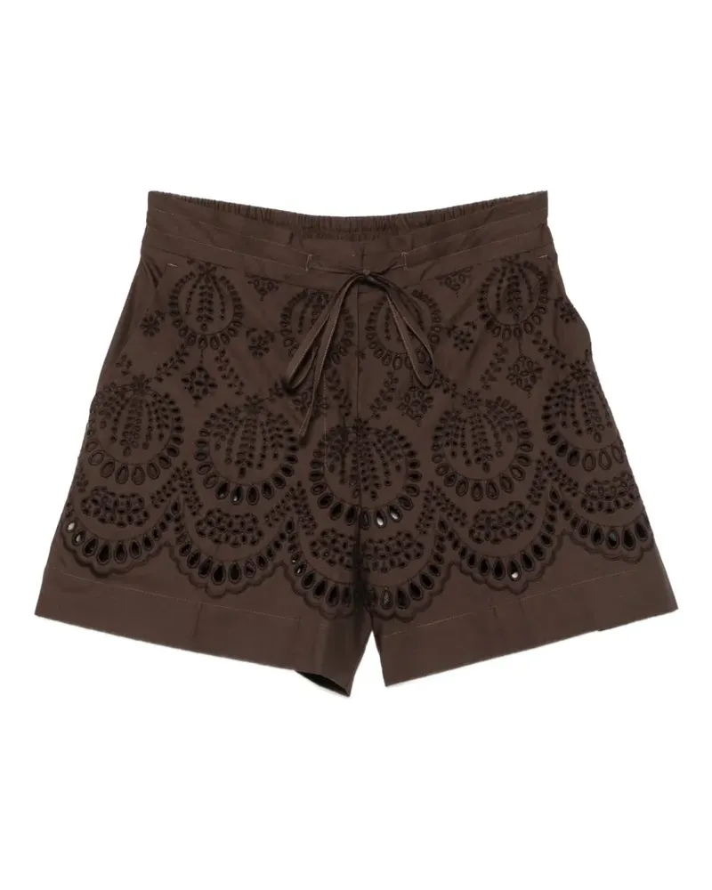 P.A.R.O.S.H. broderie-anglaise drawstring shorts - Braun Braun