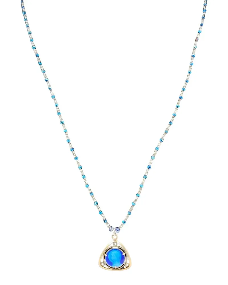 Madison blue Mary-2 bead-embellished necklace - Silber Silber