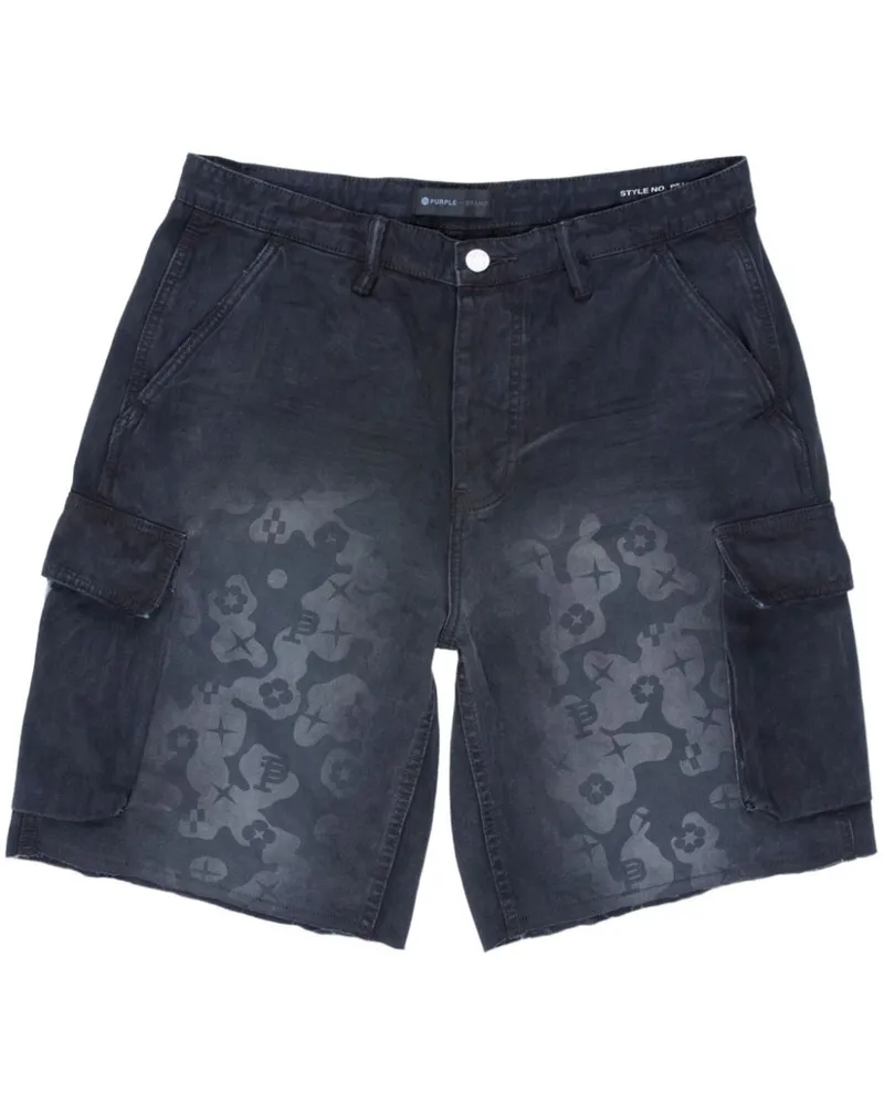 PURPLE BRAND Cargo-Shorts aus Twill mit Print - Blau Blau