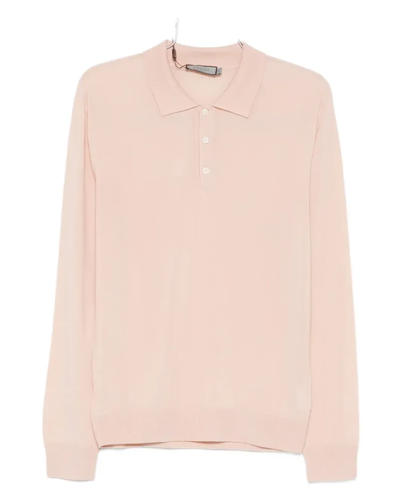 Canali Poloshirt mit Knopfleiste - Rosa Rosa