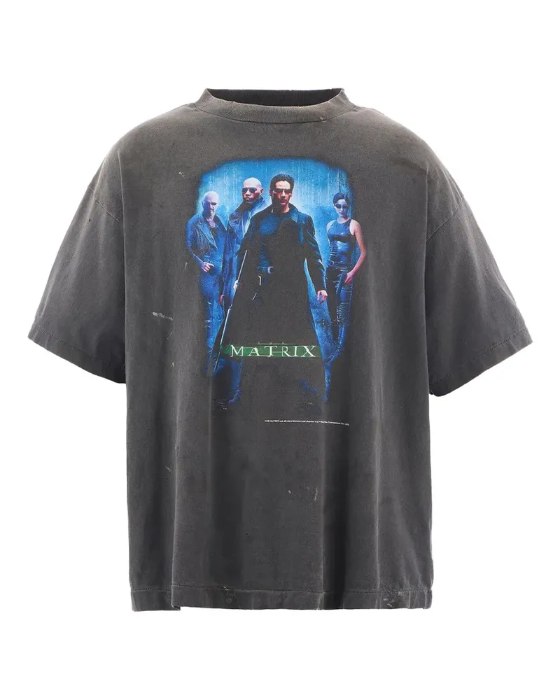 SAINT MXXXXXX The Matrix T-Shirt mit grafischem Print - Grau Grau