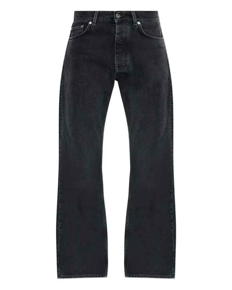 OFF-WHITE logo-embroidered jeans - Schwarz Schwarz