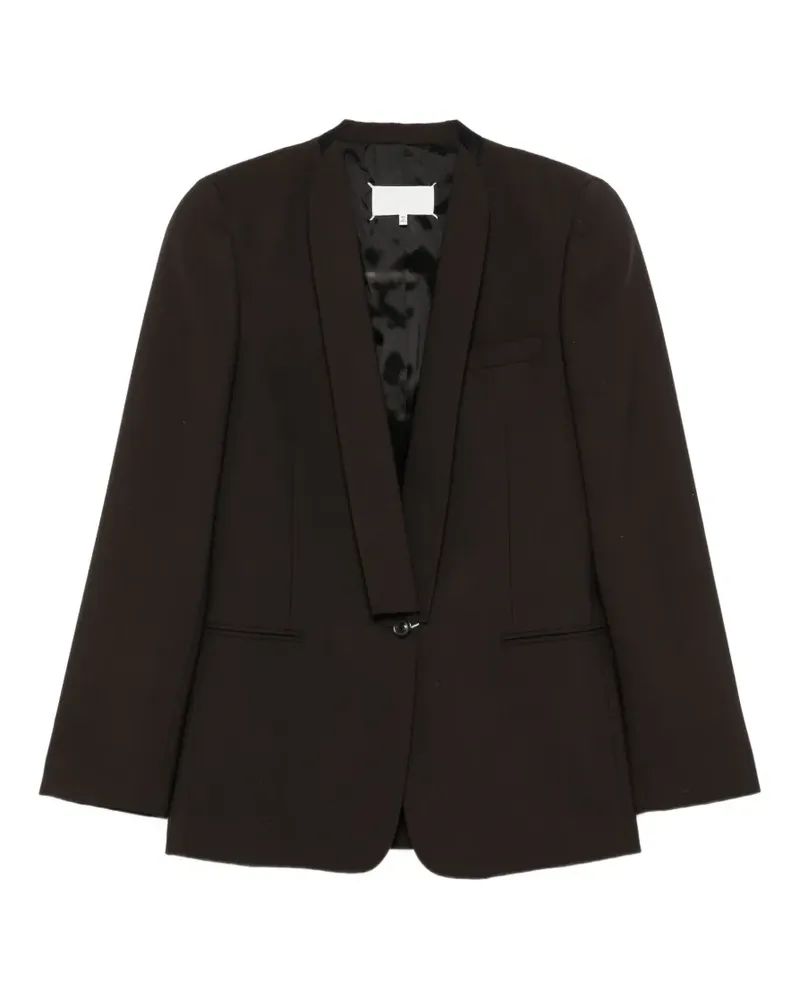 Maison Margiela Kragenlose Jacke mit Four-Stitch-Detail - Braun Braun