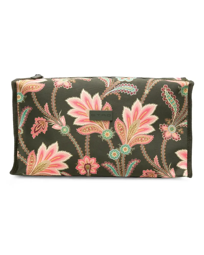 Etro Kosmetiktasche mit Blumenprint - Grün Grün