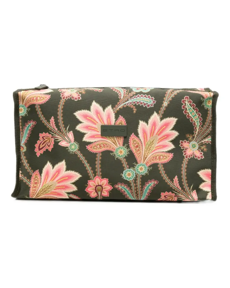 Etro floral-print make-up bag - Grün Grün