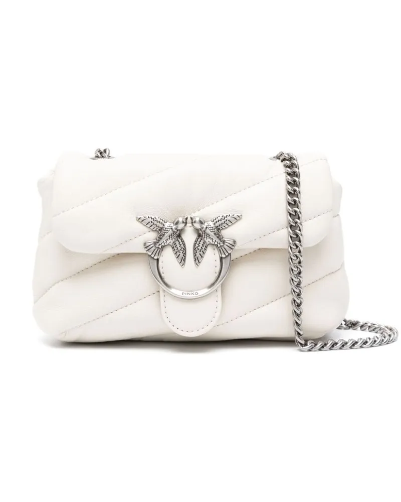 Pinko Gesteppte Love Schultertasche - Weiß Weiß