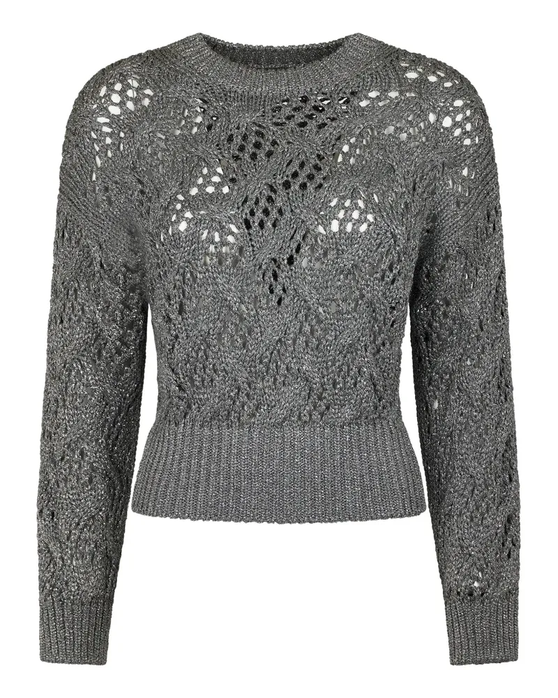 Max Mara Pilade Pullover mit Lochmuster - Grau Grau