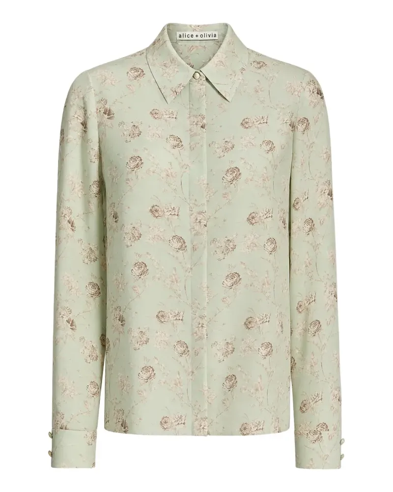 Alice + Olivia floral-print silk-blend blouse - Grün Grün