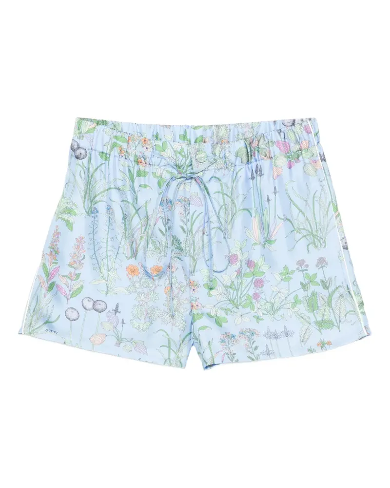 Gucci floral-print drawstring shorts - Blau Blau