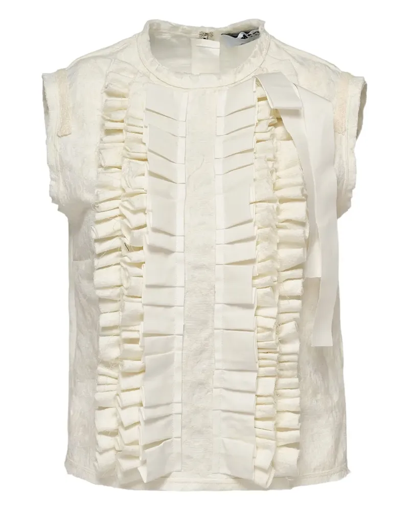 MSGM Top mit Rüschen - Weiß Weiß