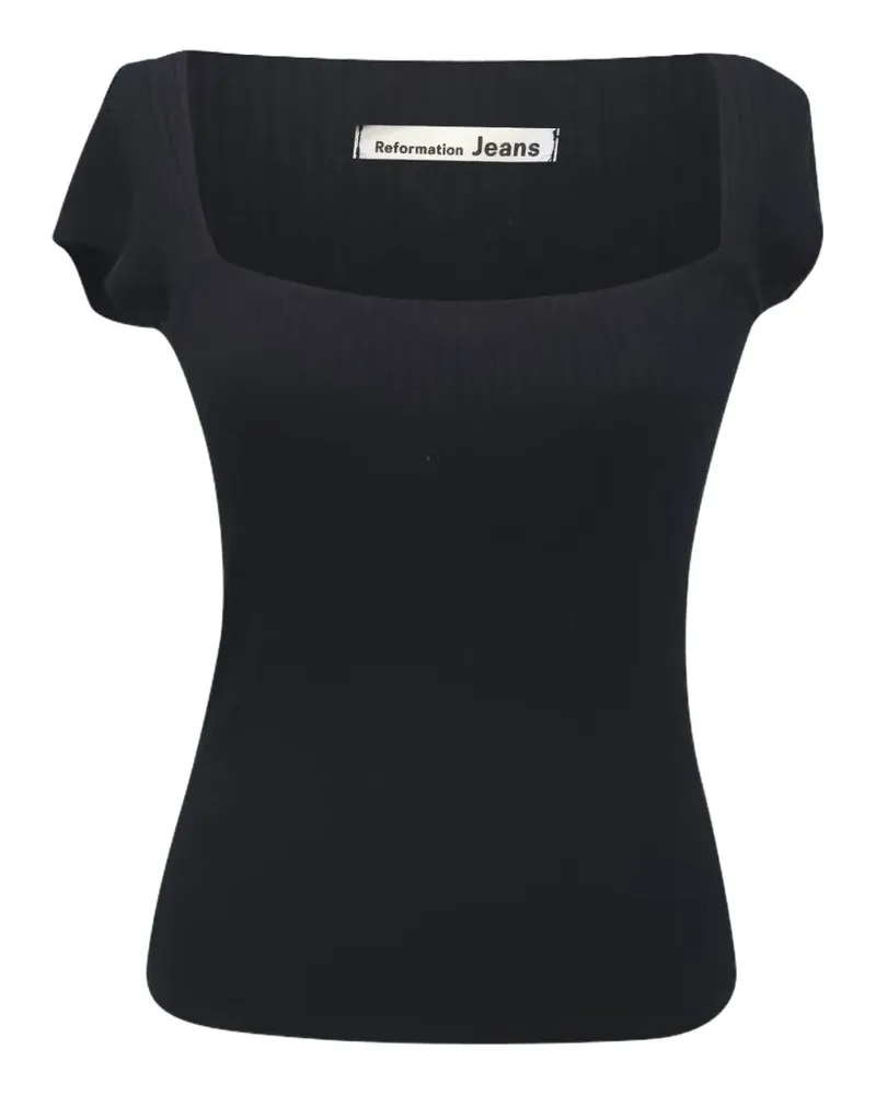 Reformation ribbed-knit blouse - Schwarz Schwarz