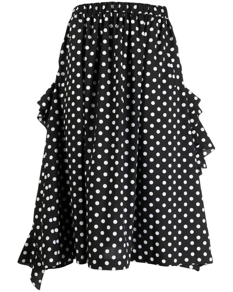 Comme des Garçons Midirock mit Polka Dots - Schwarz Schwarz