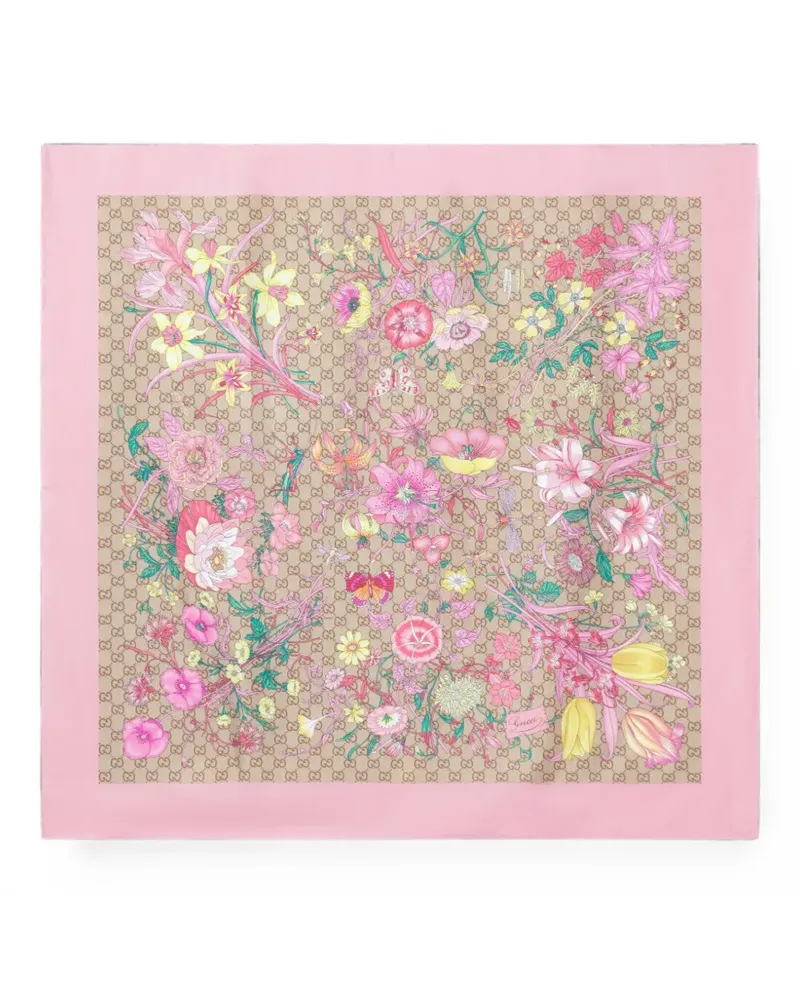 Gucci Schal mit Flora-Print - Nude Nude