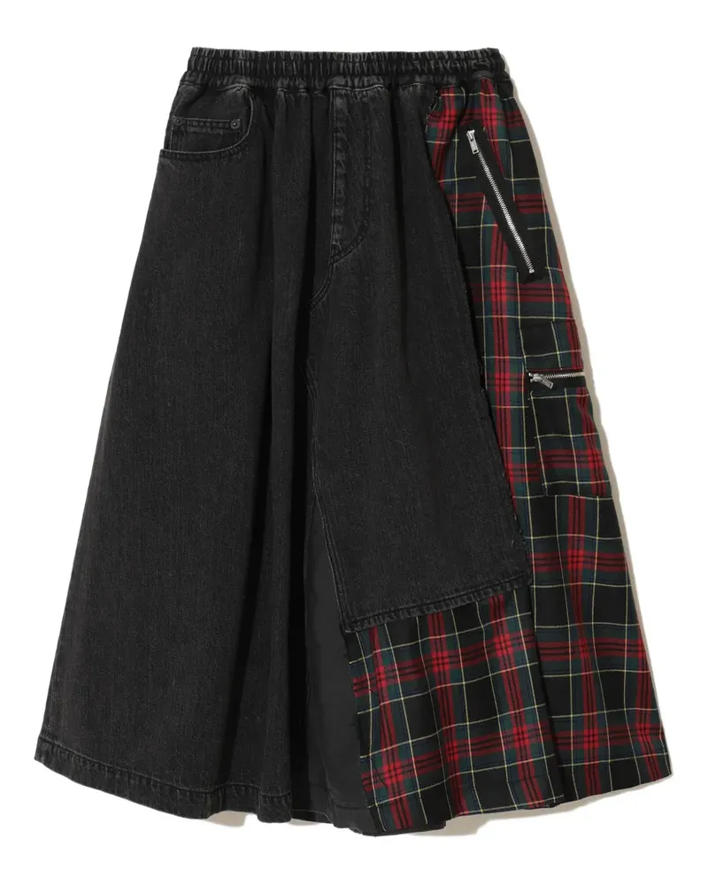 Undercover Karierter Midirock - Schwarz Schwarz