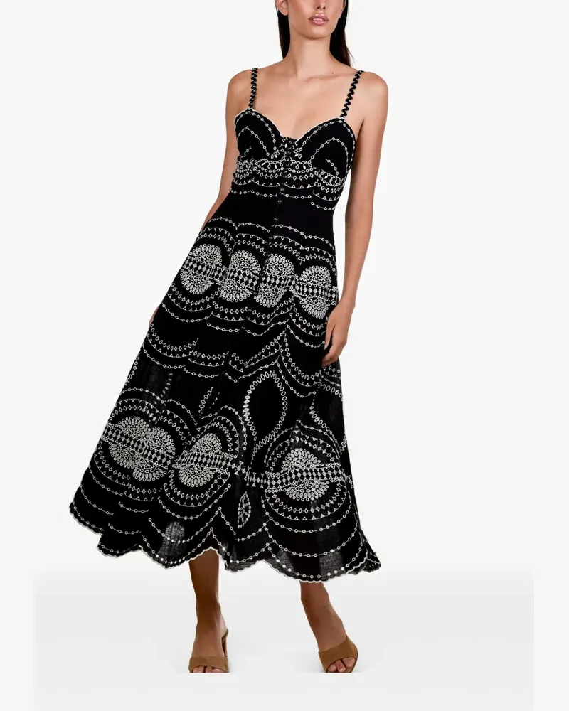Charo Ruiz Catta Midikleid - Schwarz Schwarz