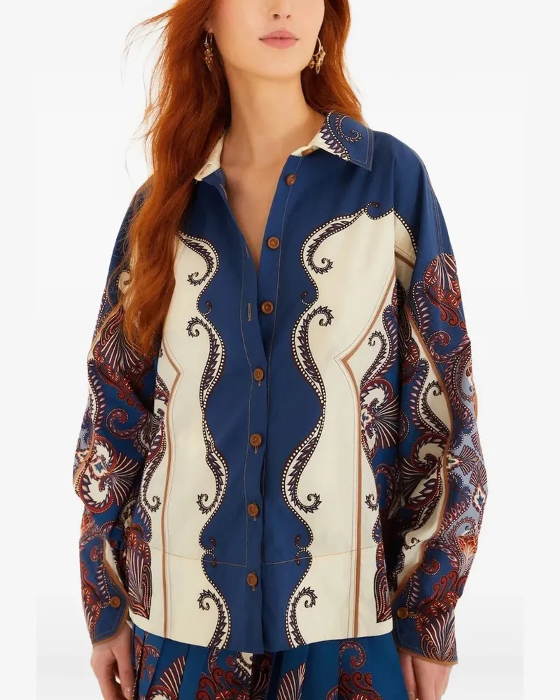 FARM Rio Arabesque Hemd - Blau Blau