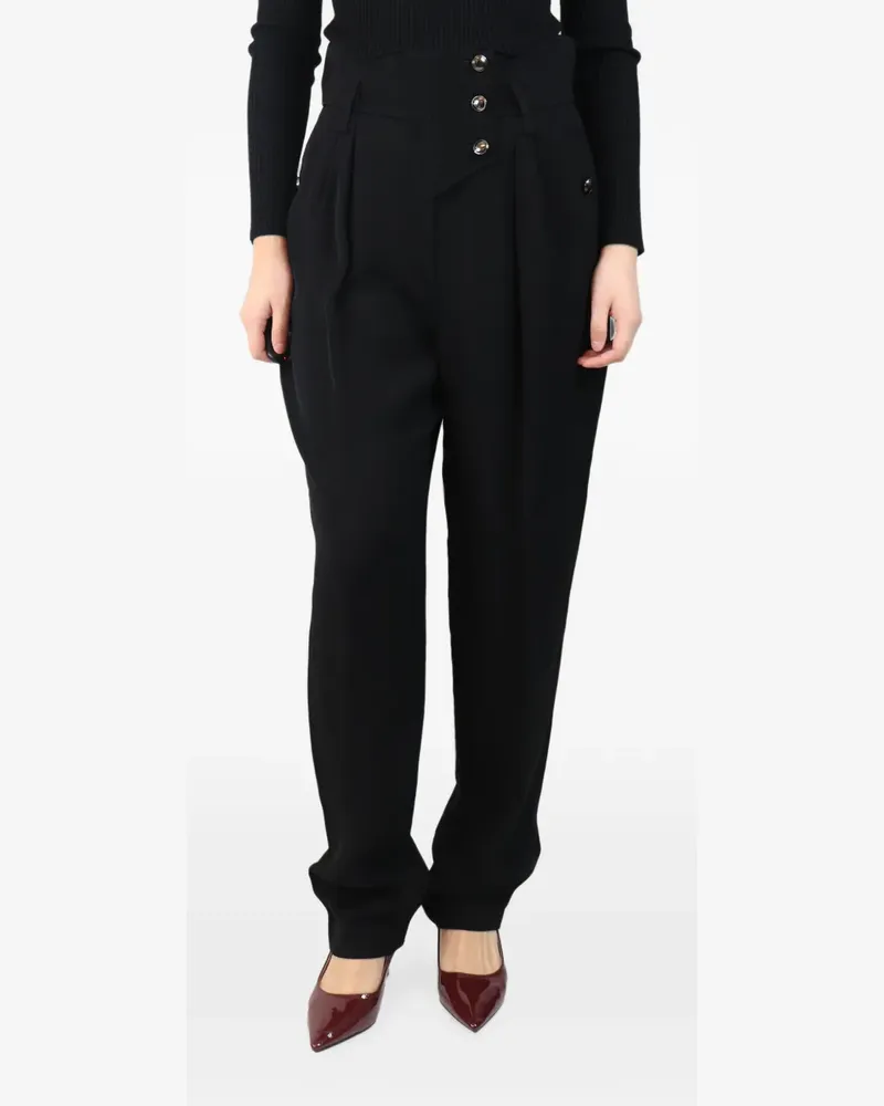 IRO High-Waist-Hose mit Bundfalten - Schwarz Schwarz