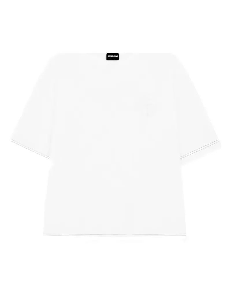 Giorgio Armani T-Shirt mit Logo-Patch - Weiß Weiß
