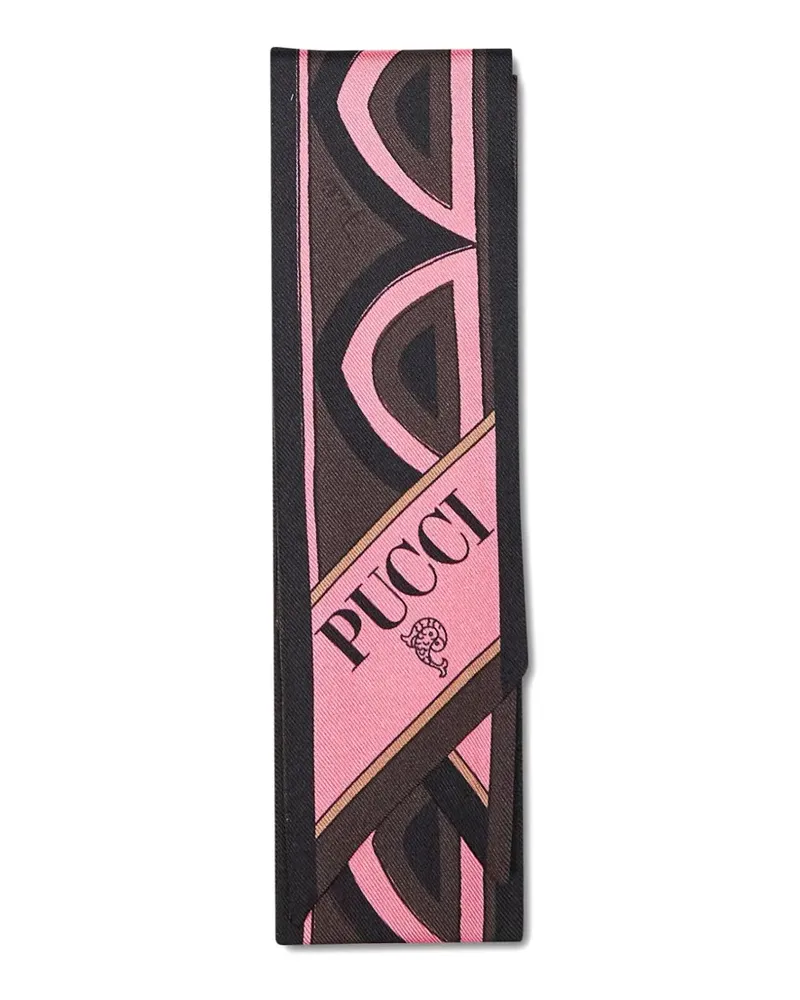 Emilio Pucci Baiadera and Fiamme print silk badeau - Schwarz Schwarz