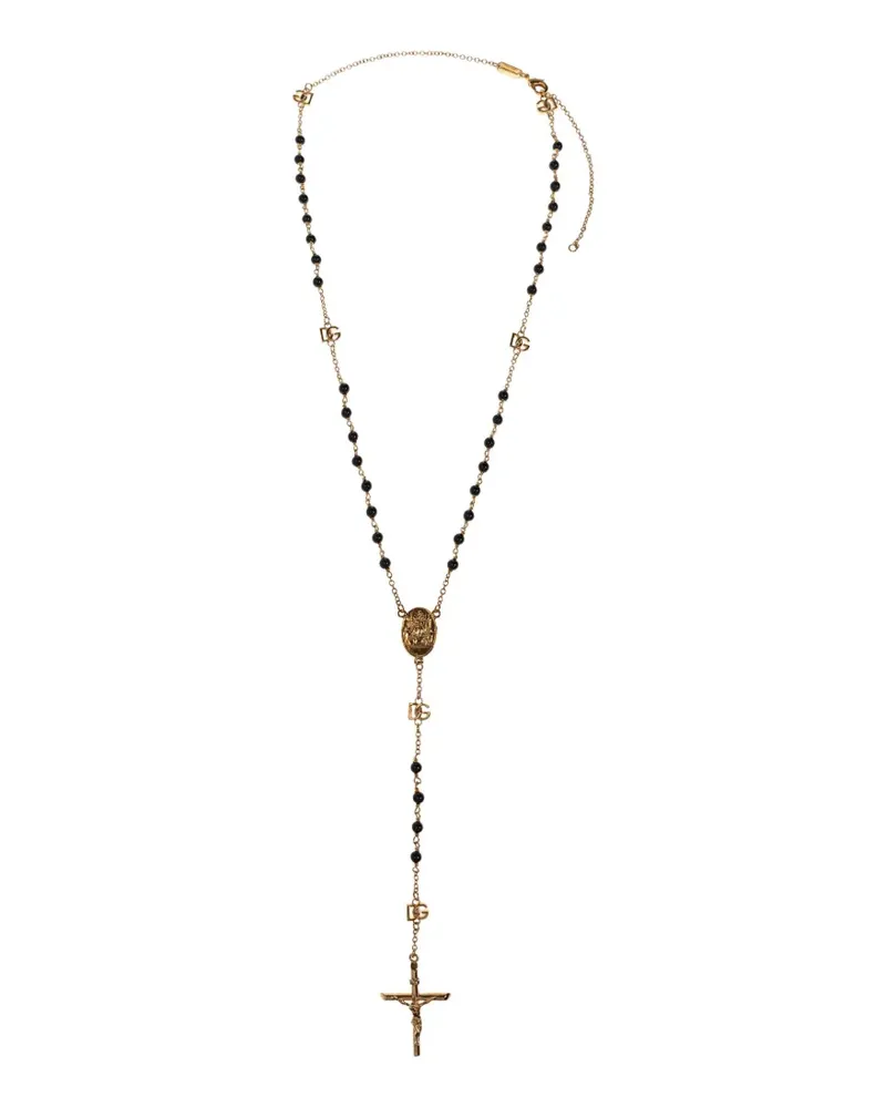 Dolce & Gabbana Halskette mit DG-Logoplakette und religiösem Motiv - Gold Gold