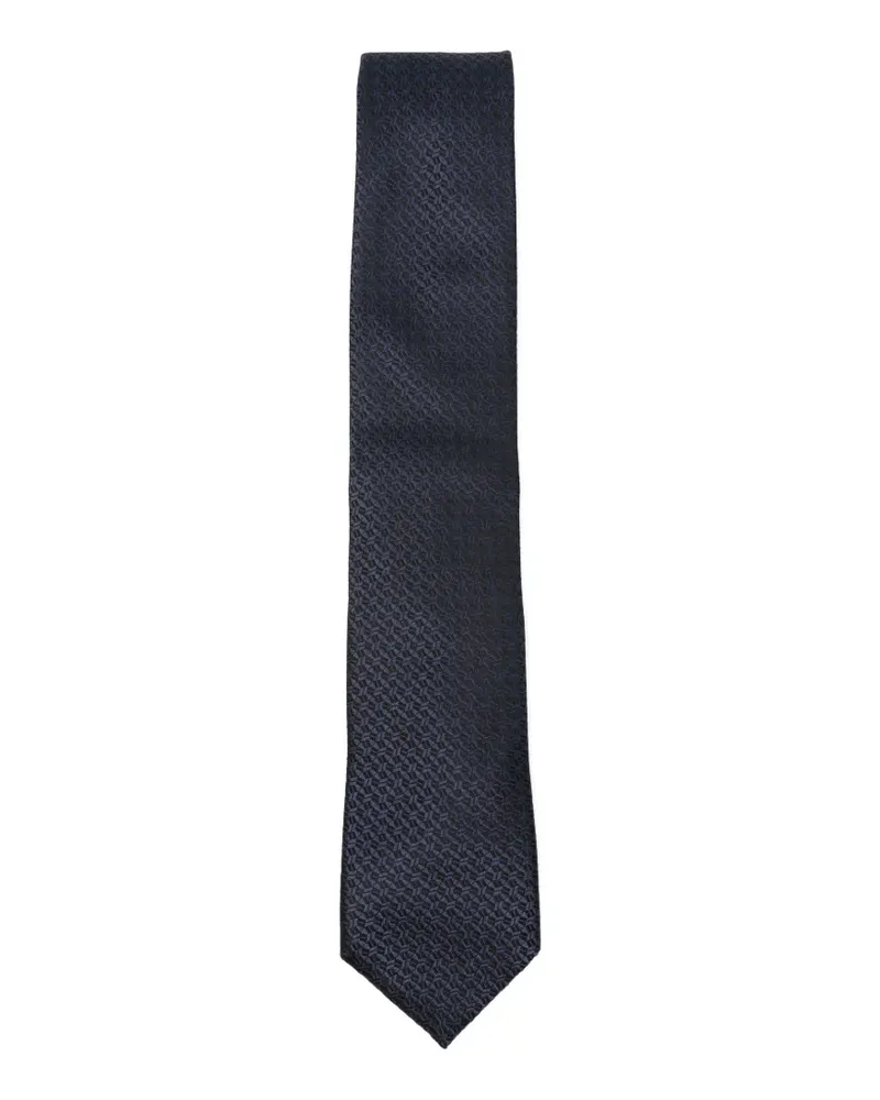 Ermenegildo Zegna Geometrisch gemusterte Seidenkrawatte - Blau Blau