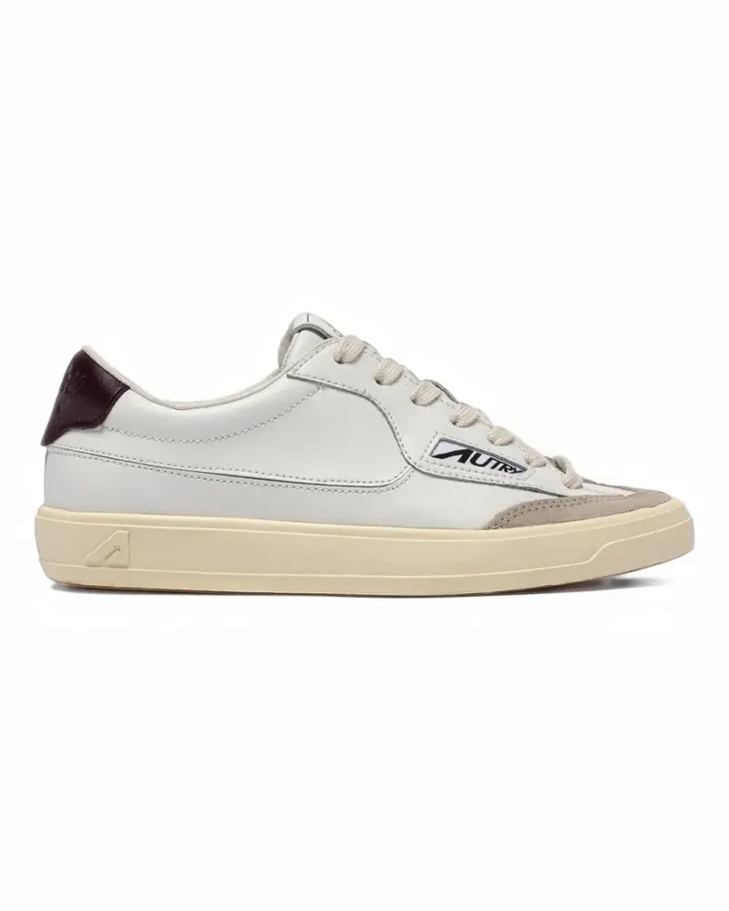 AUTRY Windscape Low Sneakers aus weißem und Feigenleder Weiß
